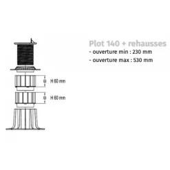 Rehausses adaptables et superposables sur plots NIVO - hauteur 60 mm NIVO & Cobra