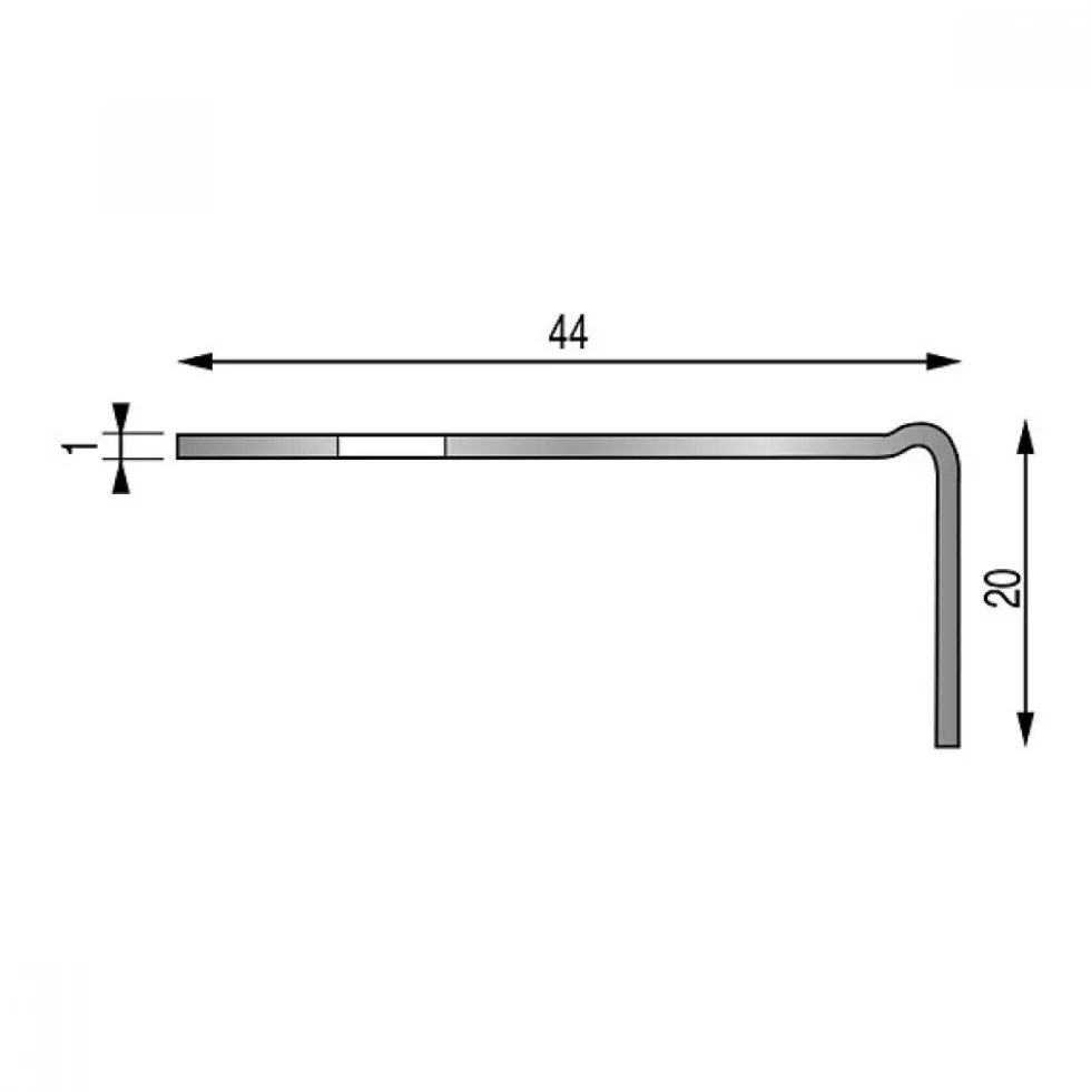 30 renforts en tôle pour nez de marche à visser ou clouer 44x20 mm -1m DINAC