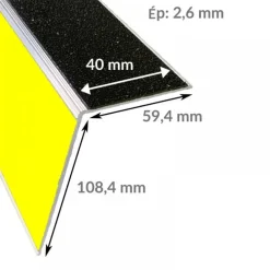 Repérage des contremarches adhésif intérieur - 3mx40mm - jaune / noir WATTELEZ