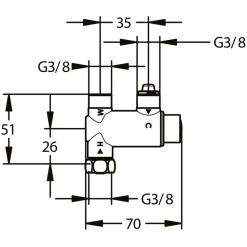 Régulateur thermostatique avec arrivées opposées - Minitherm PRESTO