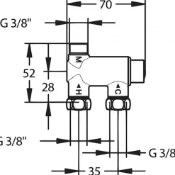 Régulateur thermostatique monoposte avec arrivées en ligne - Minitherm PRESTO