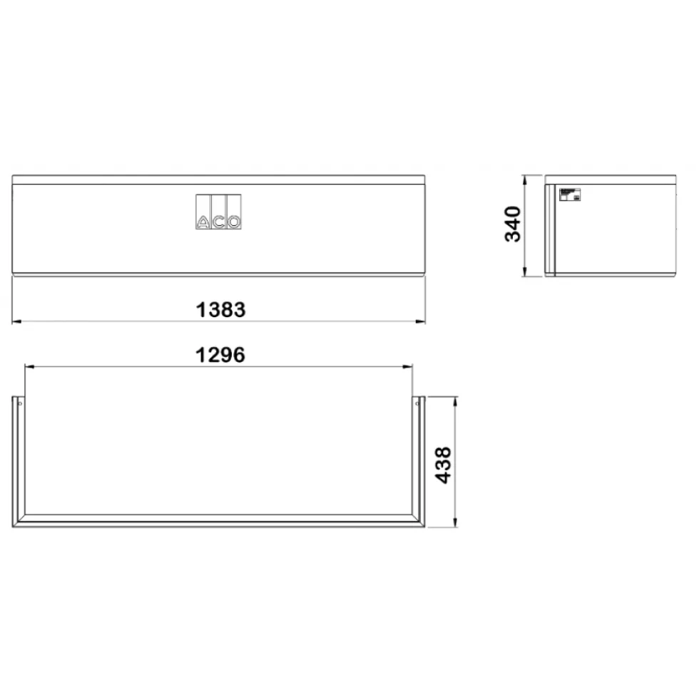 Réhausse réglable pour cours anglaise de dimensions 125x40 cm ACO