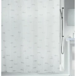 Rideau de douche - 180 x 200 cm - Argent - Polyester - Kos SPIRELLA