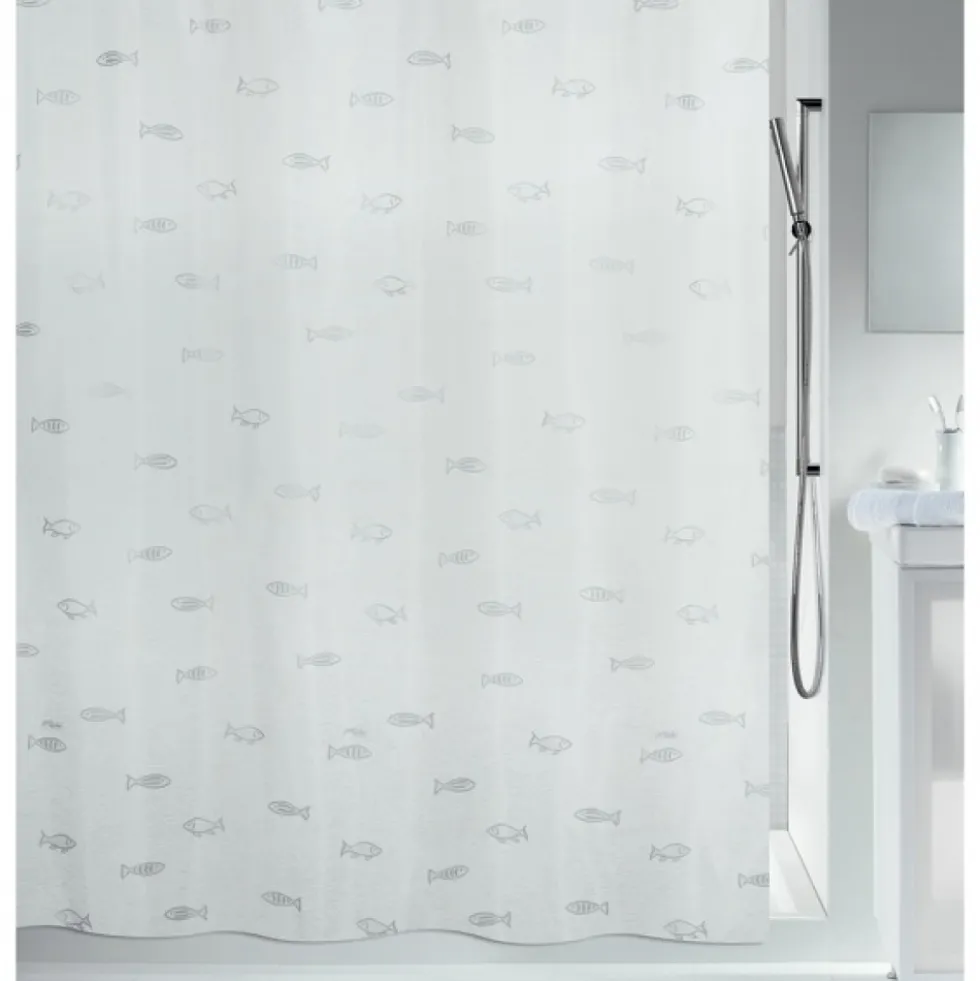 Rideau de douche - 180 x 200 cm - Argent - Polyester - Kos SPIRELLA