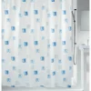 Rideau de douche - 180 x 200 cm - Bleu ciel et Blanc - Polyester - Milano SPIRELLA