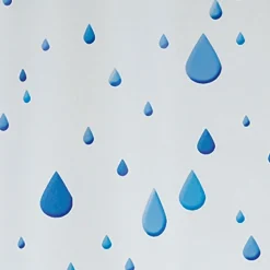 Rideau de douche - 180 x 200 cm - Bleu et Blanc - Peva - Waterdrop SPIRELLA