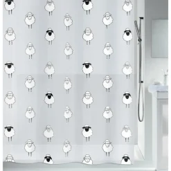 Rideau de douche - 180 x 200 cm - Motif Moutons - Peva - Lena SPIRELLA
