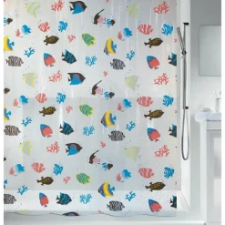 Rideau de douche - 180 x 200 cm - Multicolor - PEVA - motif poissons SPIRELLA