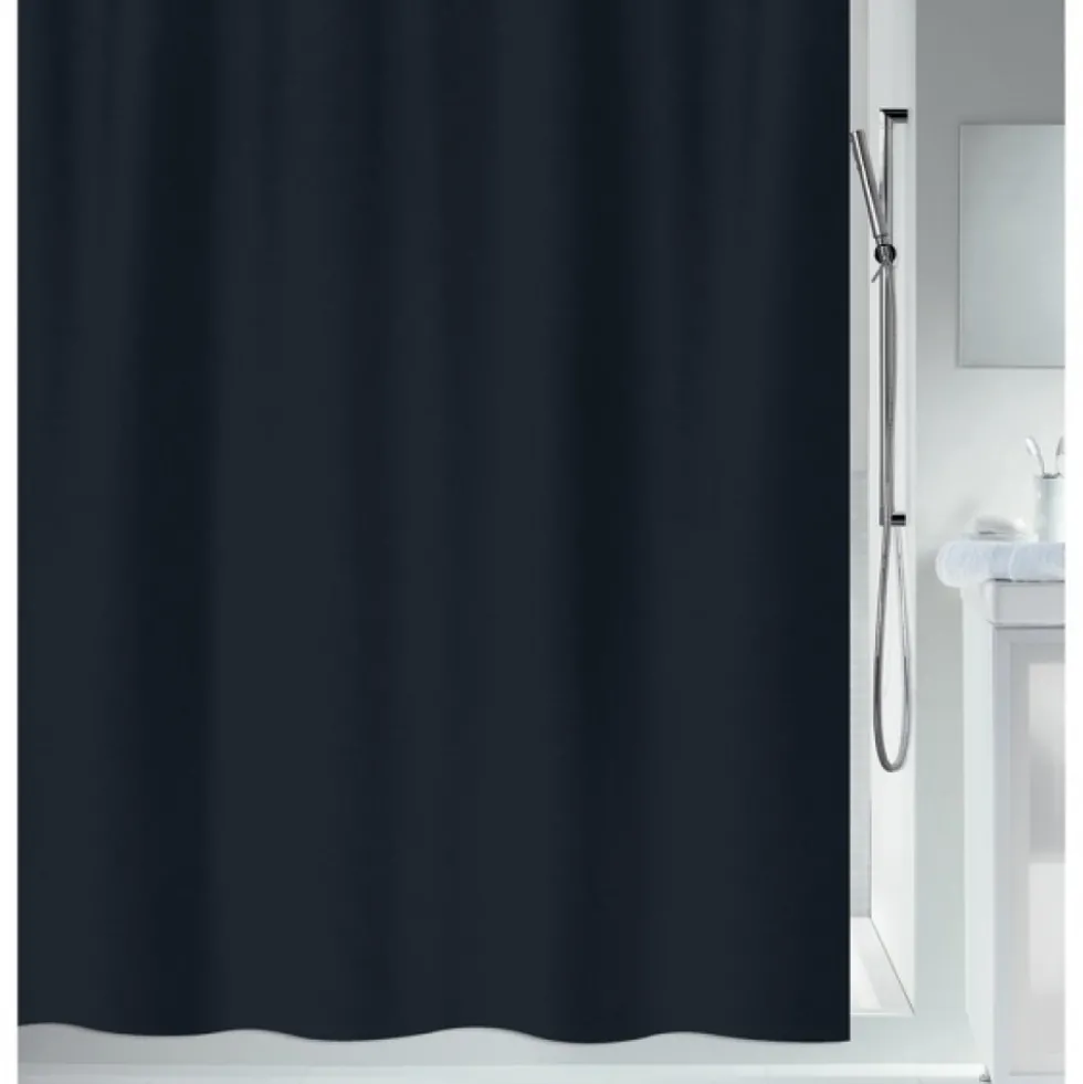 Rideau de douche - 180 x 200 cm - Noir - Polyester - Primo SPIRELLA