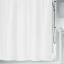 Rideau de douche - 120 x 200 cm - Polyester - Blanc - PRIMO SPIRELLA