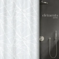 Rideau de douche - 180 x 200 cm - Polyester - Blanc - Fores SPIRELLA