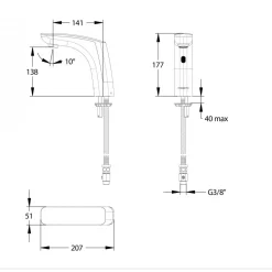 Robinet de lavabo électronique sans contact - sur pile - Nova PRESTO