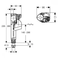 Robinet flotteur Impuls 360 Fors - alimentation basse GEBERIT