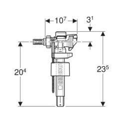 Robinet flotteur type 383 avec alimentation latérale 12x17 mamelon laiton GEBERIT