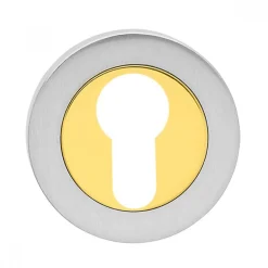 Rosace de sécurité ronde ESR 332 - clé I - doré et inox satiné KARCHER DESIGN