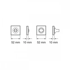 Rosace 3 pièces carrée en inox poli et satiné - série EZ1340 KARCHER DESIGN