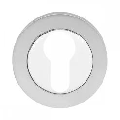 Rosace 3 pièces ronde chromé satiné / inox poli EZ1332 bord droit KARCHER DESIGN