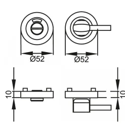 Rosace 3 pièces ronde à condamnation rouge/blanc pour PMR - bord droit KARCHER DESIGN