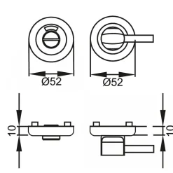 Rosace 3 pièces ronde à condamnation rouge/blanc pour PMR bord arrondi KARCHER DESIGN