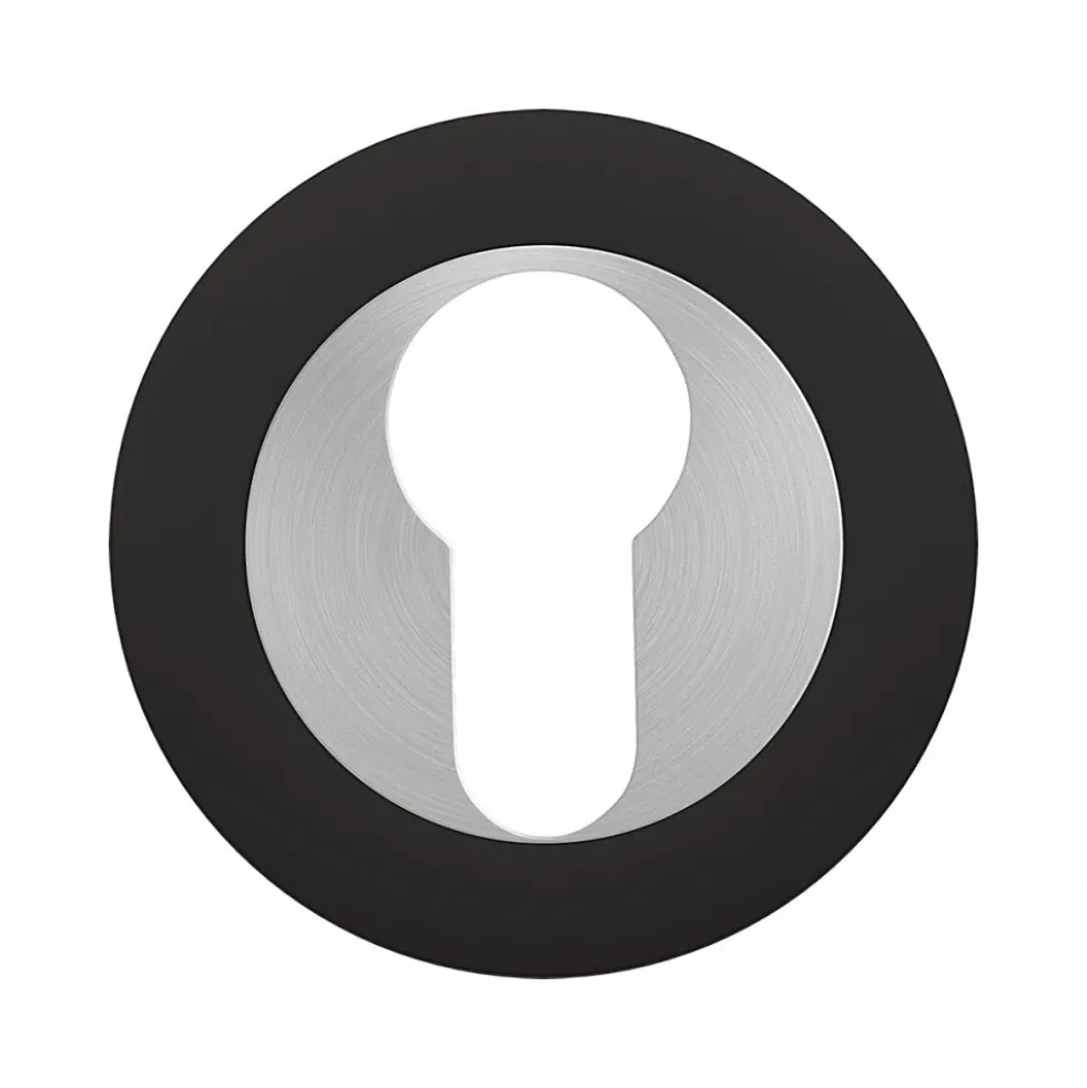 Rosace 3 pièces ronde cosmos noir inox satiné série EZ1332 bord droit KARCHER DESIGN