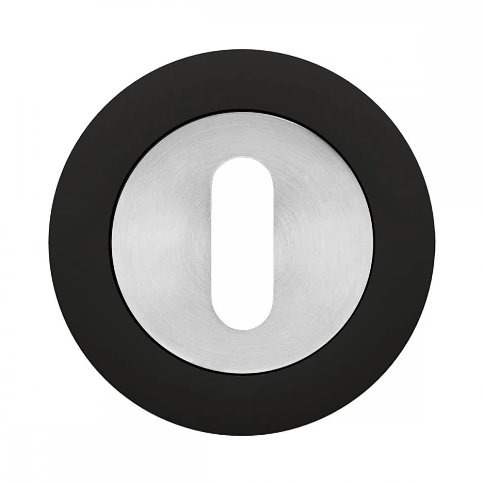 Rosace 3 pièces ronde cosmos noir inox satiné série EZ1332 bord droit KARCHER DESIGN