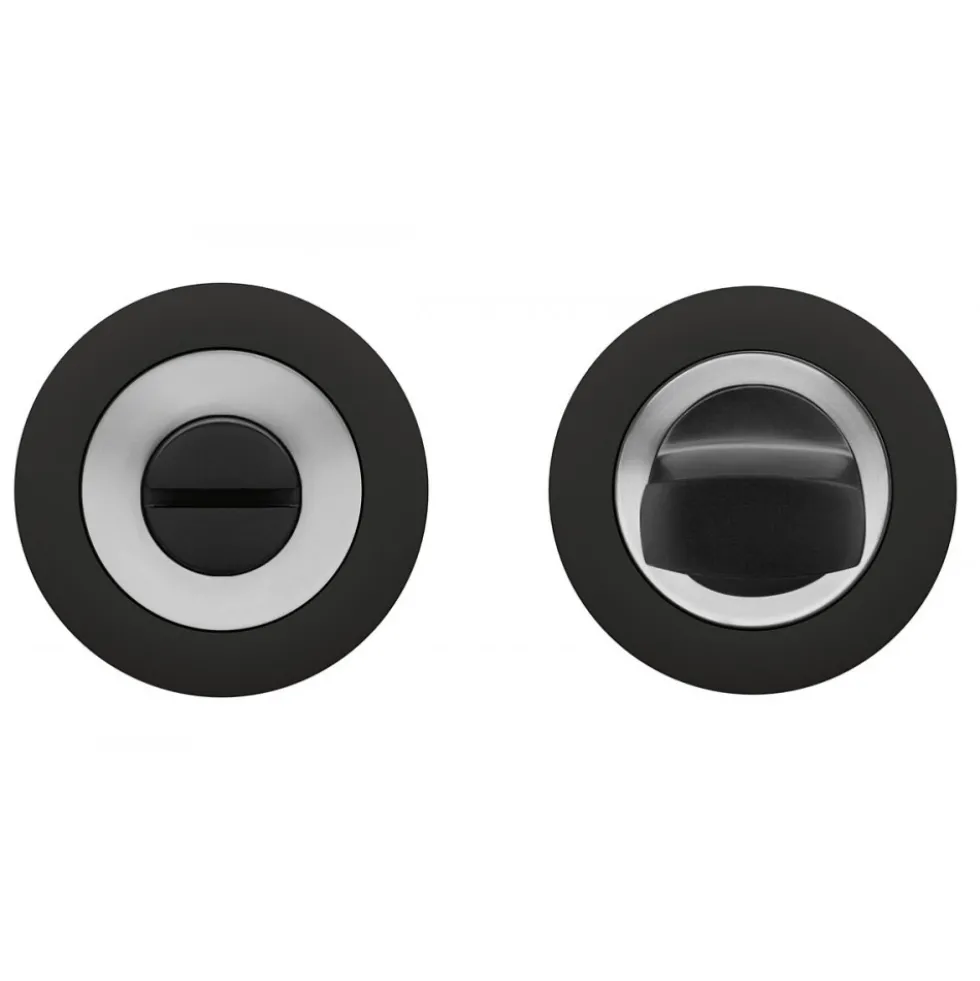 Rosace 3 pièces ronde cosmos noir inox satiné série EZ1332 bord droit KARCHER DESIGN
