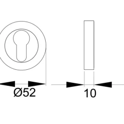 Rosace 3 pièces ronde en inox gris titanium série EZ1332 bord droit KARCHER DESIGN