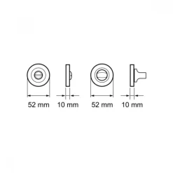Rosace 3 pièces ronde en inox gris titanium série EZ1332 bord droit KARCHER DESIGN