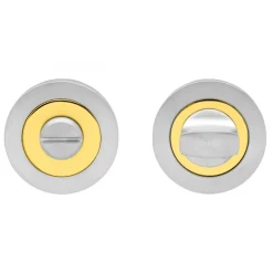 Rosace 3 pièces ronde zirconium et inox satiné série EZ1332 bord droit KARCHER DESIGN