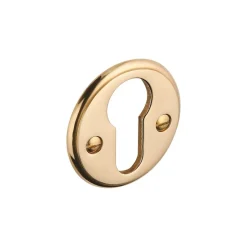 Rosace pour poignée de porte - laiton massif - style marine - doré DCG