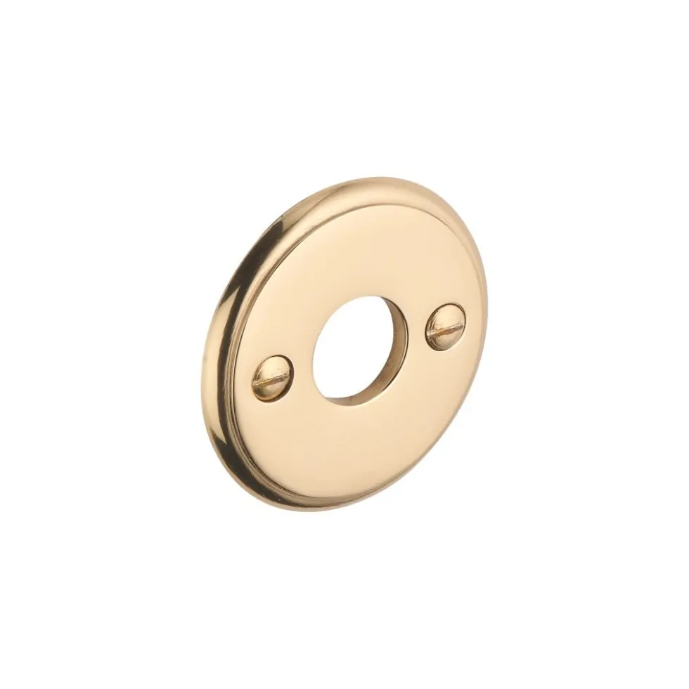 Rosace pour poignée de porte - laiton massif - style marine - doré DCG