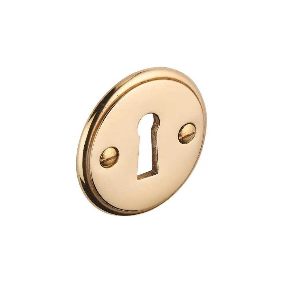 Rosace pour poignée de porte - laiton massif - style marine - doré DCG