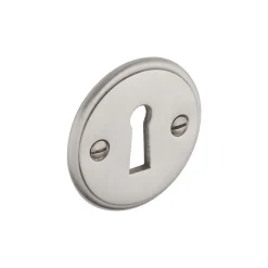Rosace pour poignée de porte - laiton massif - style marine - nickelé DCG