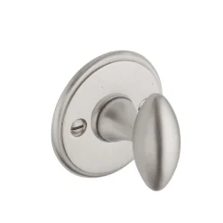Rosace pour poignée de porte - laiton massif - style marine - nickelé DCG
