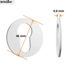 Rosace ronde clé I pour cylindre - aluminium argent JOURJON