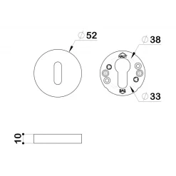 Rosace ronde pour poignée de porte - en inox 202 - LC VACHETTE