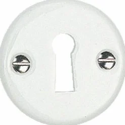 Rosace ronde pour poignée de porte en porcelaine blanche MÉRIGOUS