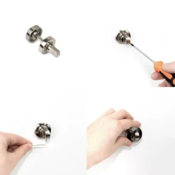 5 rosaces à condamnation à visser - carré 6 mm - nickel satiné EMUCA
