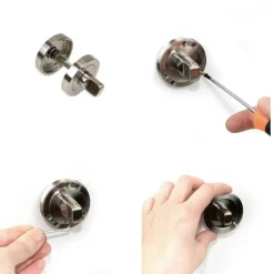 5 rosaces à condamnation à visser - carré 6 mm - nickel satiné EMUCA