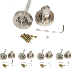 5 rosaces à condamnation à visser - carré 6 mm - nickel satiné EMUCA
