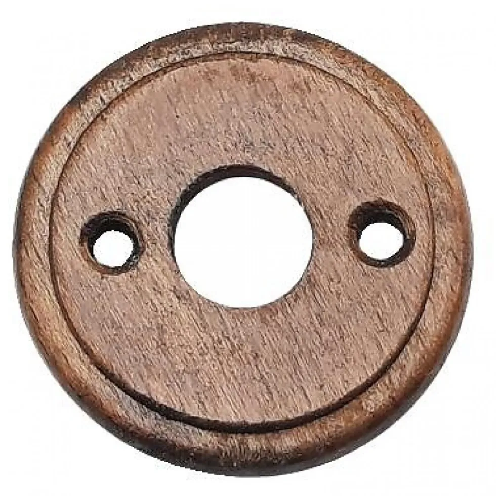 Rosaces de fonction rondes rustiques bois/laiton - diamètre 50 mm DUBOIS INDUSTRIES