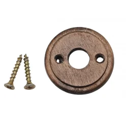 Rosaces de fonction rondes rustiques bois/laiton - diamètre 50 mm DUBOIS INDUSTRIES