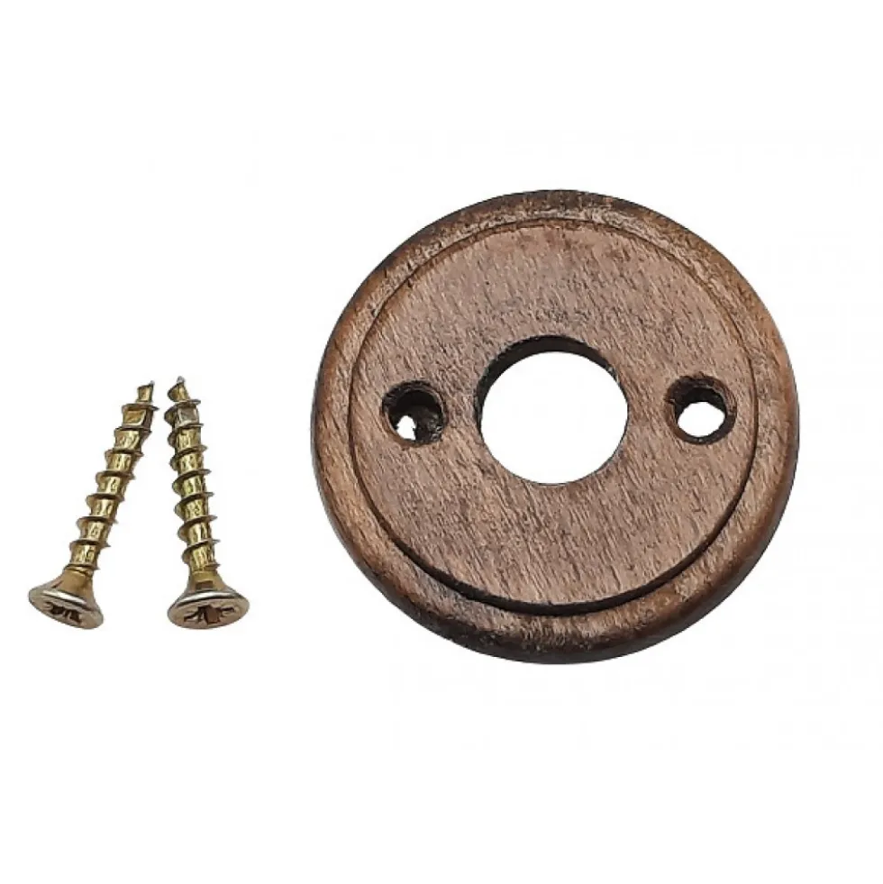 Rosaces de fonction rondes rustiques bois/laiton - diamètre 50 mm DUBOIS INDUSTRIES