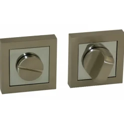 Rosaces pour porte - aluminium nickel mat et chromé - Magenta CADAP