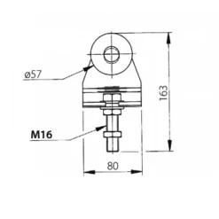 Roulette à boulon simple pour porte coulissante - charge 150 kg ROB