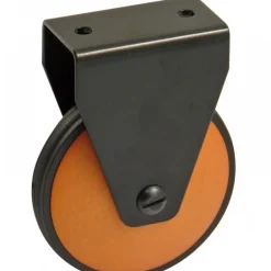 Roulette de meuble fixe - galet bois - charge 70 kg - noir AVL