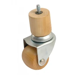 Roulette pivotante galet bois 80 kg - M 10 - H150 mm - reconditionné AVL