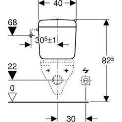 Réservoir attenant "confort" double touche AP128, couvercle ASA GEBERIT
