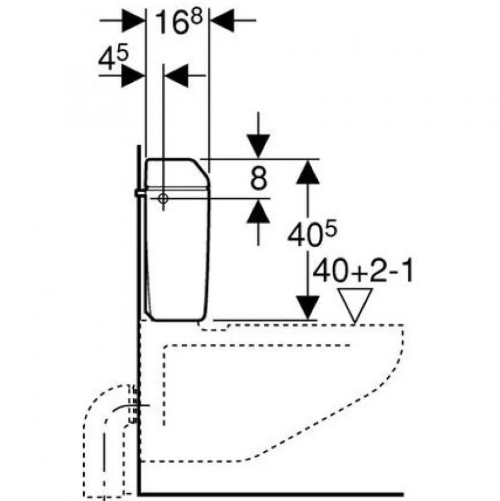 Réservoir attenant "confort" double touche AP128, couvercle ASA GEBERIT