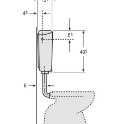 Réservoir indépendant semi-bas simple touche interrompable AP140 GEBERIT